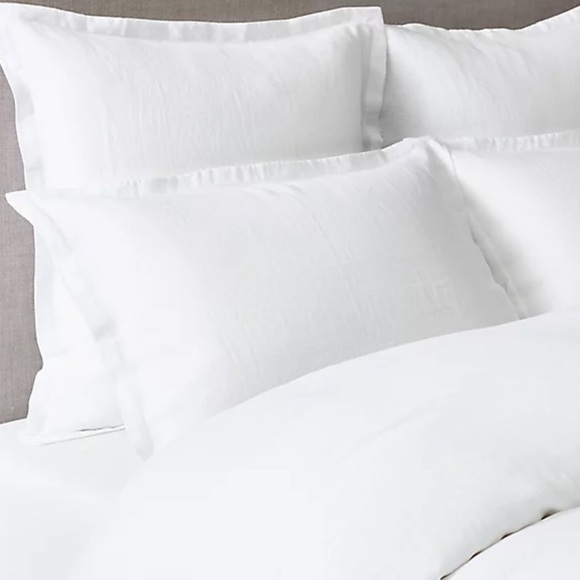 Restoration Hardware Linen Duvet Cover & Sham Set Pure White Full/Queen Euro Std